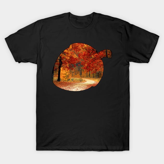 Acorn Outline (Autumn) T-Shirt by gorff